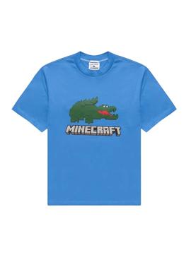 T-Shirt Lacoste x Minecraft Bleu Unisexe