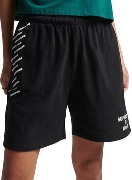 Short Superdry Code Core Sport Noire pour Femme