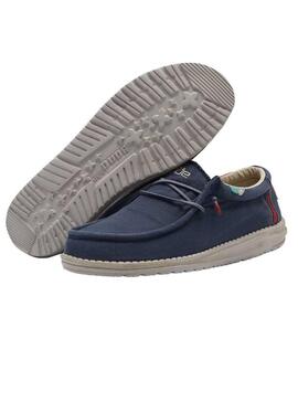 Chaussures Hey Dude Wally Lavé Bleu pour Homme