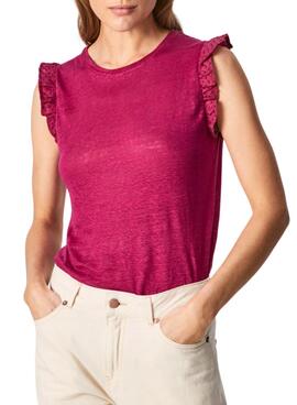 T-Shirt Pepe Jeans Daysies Rose pour Femme