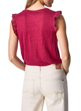 T-Shirt Pepe Jeans Daysies Rose pour Femme