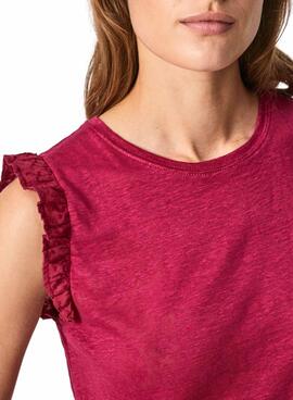 T-Shirt Pepe Jeans Daysies Rose pour Femme