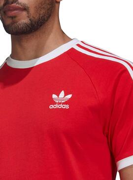T-Shirt Adidas 3 Bandes Rouge pour Homme