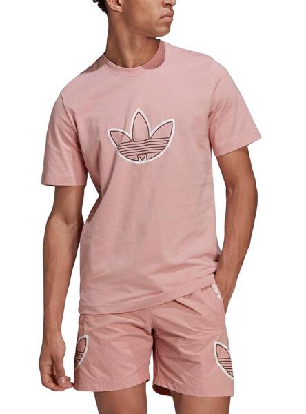 T-Shirt Adidas Contour Logo Rose pour Homme