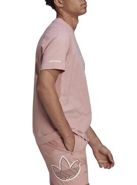 T-Shirt Adidas Contour Logo Rose pour Homme