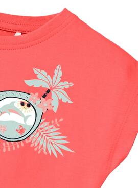 T-Shirt Name It Vilma Crop Lunettes roses pour Fille