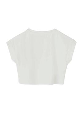 T-Shirt Name It Vilma Crop Aloha Blanc pour Fille