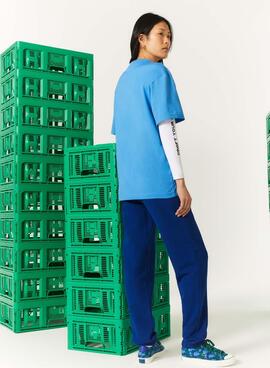 T-Shirt Lacoste x Minecraft Bleu Unisexe