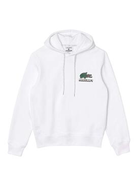 Sweat Lacoste x Minecraft Capuche Unisex Blanc