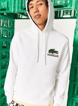 Sweat Lacoste x Minecraft Capuche Unisex Blanc