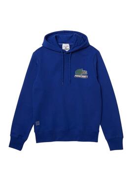 Sweat Lacoste x Minecraft Capuche Bleu Unisexe