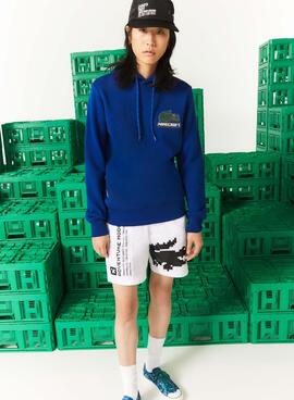 Sweat Lacoste x Minecraft Capuche Bleu Unisexe