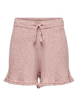 Short Only Lina Ruffle Rose pour Femme