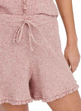 Short Only Lina Ruffle Rose pour Femme