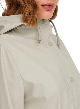 Imperméable Only Ellen Waterproof Gris pour Femme