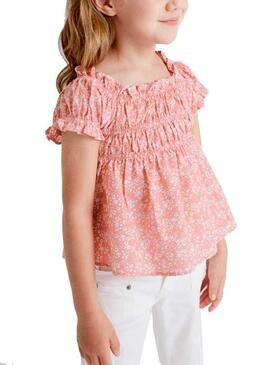 Blusa Mayoral Seersucker Imprimer Rosa pour Fille