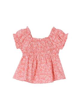 Blusa Mayoral Seersucker Imprimer Rosa pour Fille