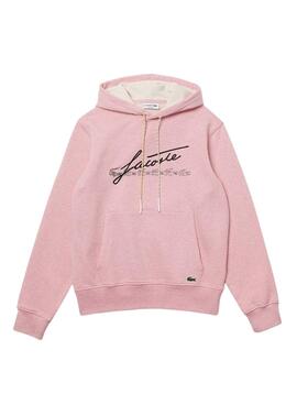 Sweat Lacoste Capuche Rose Ferme pour Homme
