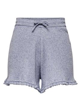 Short Only Ruffle Lina Bleu pour Femme