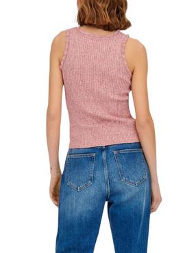 T-Shirt Only Lina Ruffle Rose pour Femme