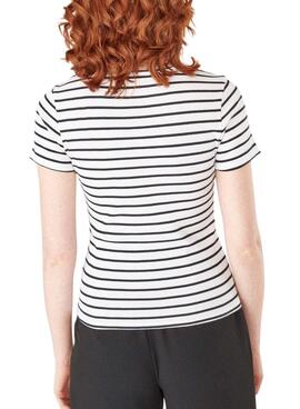 T-Shirt Naf Naf Canale Rayures Blanc pour Femme
