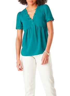 T-Shirt Naf Naf Tip Vert Turquoise Femme