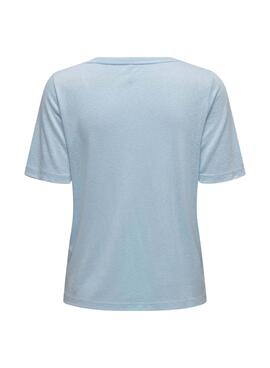 T-Shirt Only Elise Cuello V Bleu pour Femme