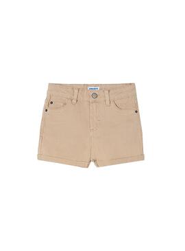 Short Mayoral Sergé basique Marron pour Fille