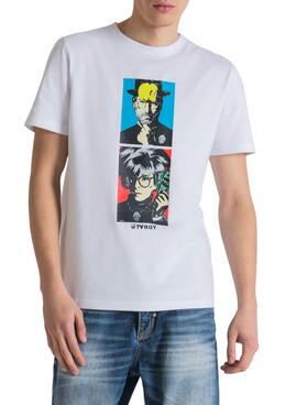 T-Shirt Antony Morato TVboy Blanc pour Homme