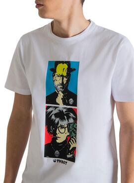 T-Shirt Antony Morato TVboy Blanc pour Homme