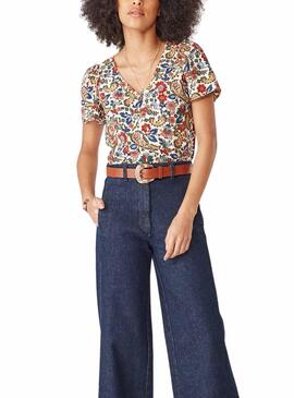T-Shirt Naf Naf Cachemire Imprimer pour Femme
