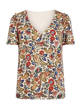 T-Shirt Naf Naf Cachemire Imprimer pour Femme