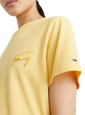 T-Shirt Tommy Jeans Rlxd Signature Amarilla Femme