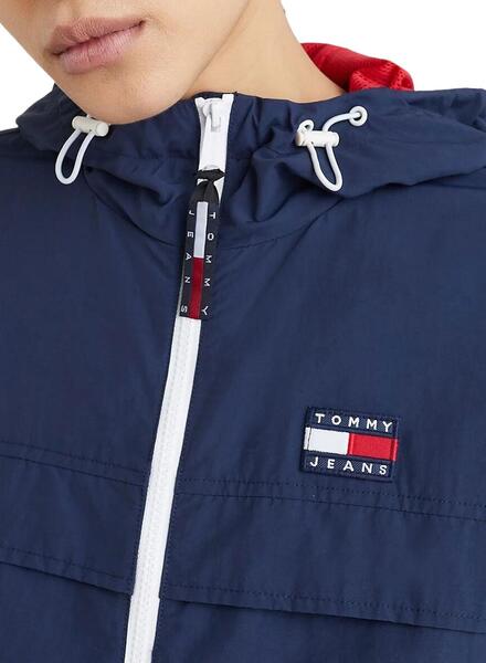 Brise-vent Tommy Jeans Chicago Bleu Marine Pour Femme
