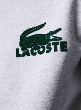 Sweat Lacoste Lounge Gris Croco pour Homme