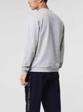 Sweat Lacoste Lounge Gris Croco pour Homme