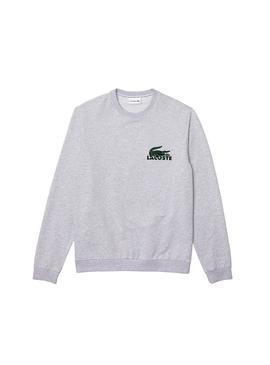 Sweat Lacoste Lounge Gris Croco pour Homme