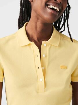 Polo Lacoste En Piqu Jaune Pour Femme