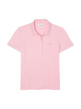 Polo Lacoste en Piqué Rose Pour Femme
