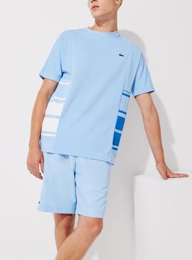 T-Shirt Lacoste Sport en Piqué Bleu pour Homme