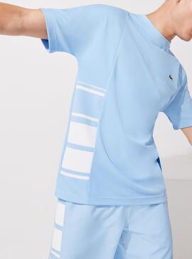 T-Shirt Lacoste Sport en Piqué Bleu pour Homme