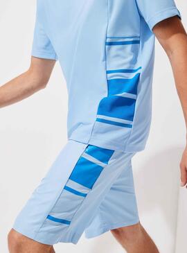 T-Shirt Lacoste Sport en Piqué Bleu pour Homme