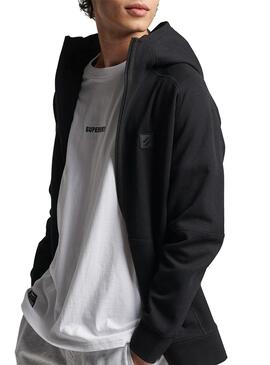 Sweat Superdry Code Tech Zip Noire Pour Homme