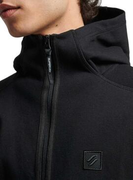 Sweat Superdry Code Tech Zip Noire Pour Homme