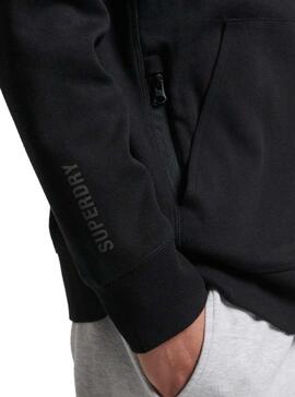 Sweat Superdry Code Tech Zip Noire Pour Homme
