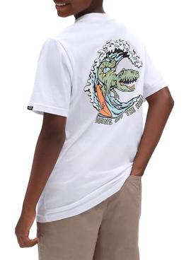 T-Shirt Vans Surf Dino Blanc Pour Garçon