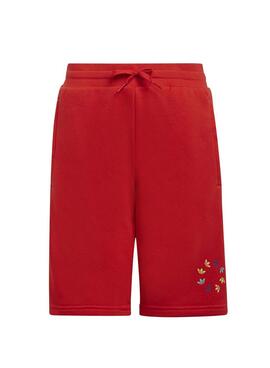 Bermudas Anneau Régulier Adidas Rouge Pour Garçon Y Fille