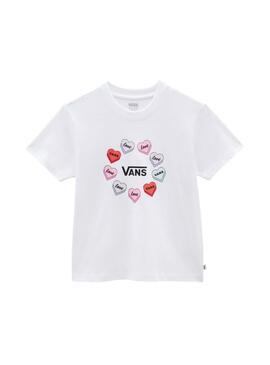T-Shirt Vans Bonbons Hearts Blanc Pour Fille