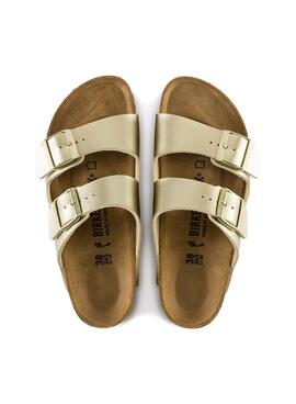 Sandales Birkenstock Arizona BF Gold Pour Femme