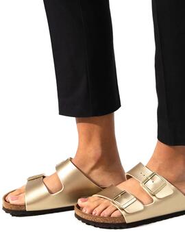 Sandales Birkenstock Arizona BF Gold Pour Femme